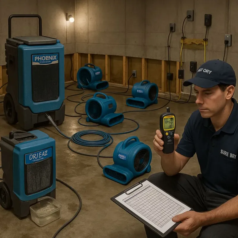 Structural Drying and Dehumidification process in Ceres, CA